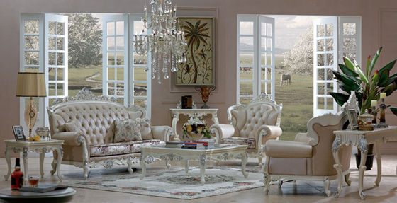 Luxury Hand Carving Velvet Classic 6 Seaters Antique Living Room Furniture Sofa Set