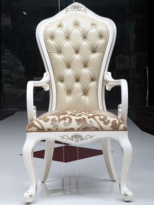 ISO9001 Wedding Antique Wooden Throne Chair Scratch Resistant