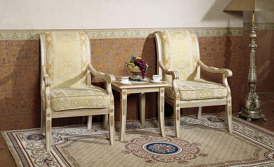 Carved Flower Upholstered Sofa Chair Fabric Velvet Arm Chaise Leisure Lounge Chair