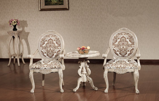 Carved Flower Upholstered Sofa Chair Fabric Velvet Arm Chaise Leisure Lounge Chair