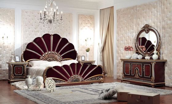 1800*2000*1500mm Fabric Modern Luxury Double Bed Oak Classic Bedroom Furniture Set