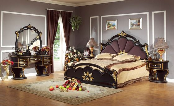 1800*2000*1500mm Fabric Modern Luxury Double Bed Oak Classic Bedroom Furniture Set